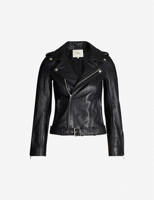 Maje Bocelix epaulettes leather jacket