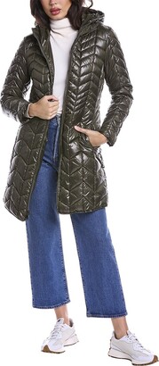 Kenneth Cole New York Chevron Quilted Coat