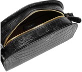 Thumbnail for your product : A.P.C. Black Croco Embossed Leather Demi-lune Shoulder Bag