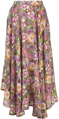 Lhd French floral-print skirt