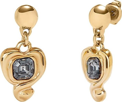 Uno de 50 UNOde50 Heart & Crystal Drop Earrings