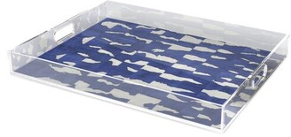 One Kings Lane Abstracted Blue Decorative Tray - 17"