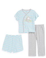 Thumbnail for your product : Little Me 'Monkey Stripe' Shirt, Shorts & Pants (Baby Boys)