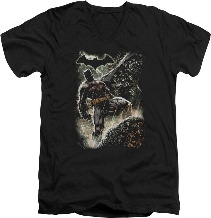 Gildan Batman Family Short Sleeve Adult V Neck Premium Cotton Tee / T-Shirt