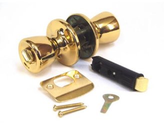 UNITED STATES HDW D600B Bright Brass Mobile Home Interior Door Privacy Lock