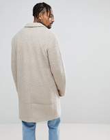 Thumbnail for your product : ASOS DESIGN Relaxed Borg Overcoat in Ecru
