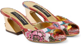 Dolce & Gabbana Floral brocade peep-toe sandals