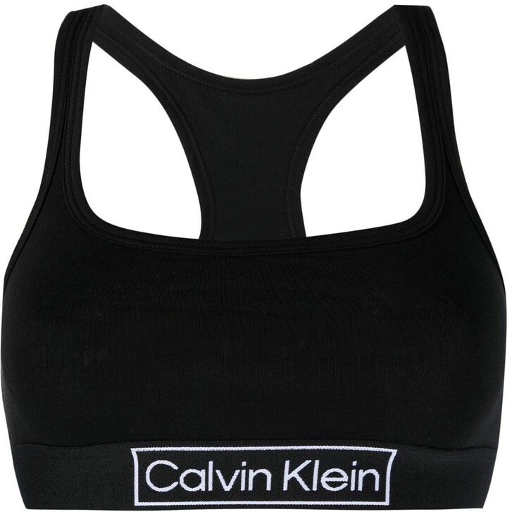 CK Black Linear Lace Lightly Lined Triangle Bra, Calvin Klein