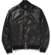 Thumbnail for your product : Givenchy Leather Embroided Star Baseball Jacket