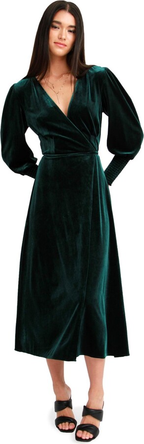 Belle & Bloom Women's Current Mood Velvet Wrap Dress