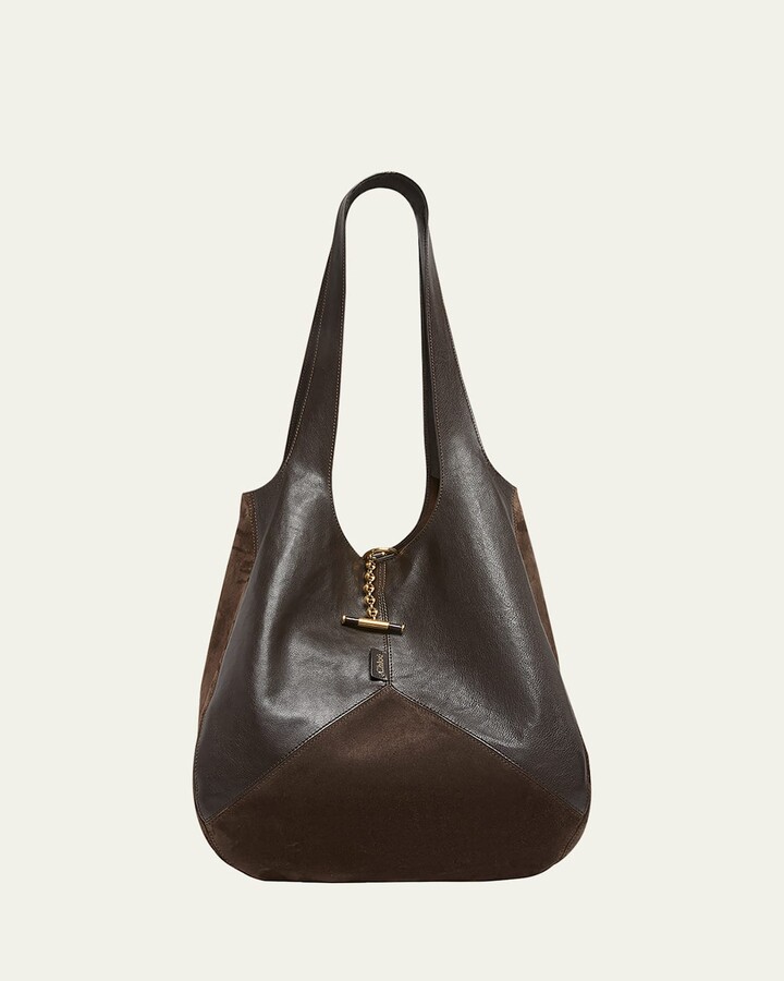 Chloé Balloon Patchwork Leather & Suede Tote Bag