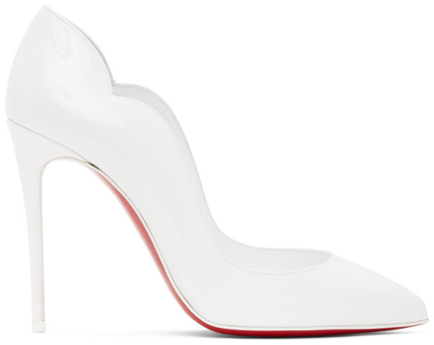 white scalloped heels