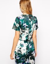Thumbnail for your product : Warehouse Enlarged Floral Bonded Crop Top