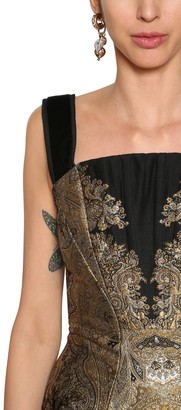 Etro Jacquard & Velvet Lame Corset Mini Dress