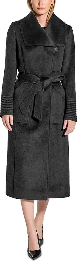 Sentaler Wide Collar Long Wrap Coat