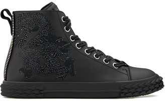Giuseppe Zanotti high top embroidered Chinese dragon sneakers - ShopStyle
