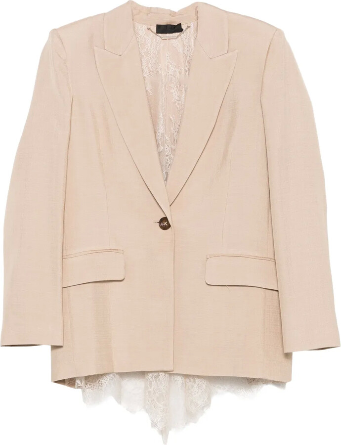 Liu Jo Lace-Trimmed Single-Breasted Blazer