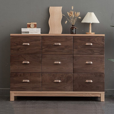 East Urban Home Modern Minimalist Walnut-Toned Accent Chest