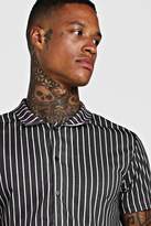 Thumbnail for your product : boohoo Short Sleeve Revere Stripe Shirt