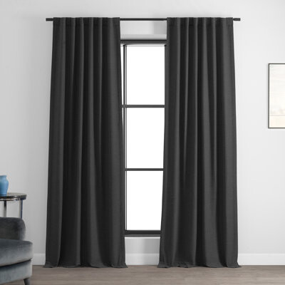 Gracie Oaks Textured Bellino Solid Rod Pocket Room Darkening Curtains - Single Panel Drapes