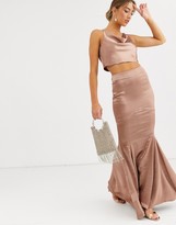 Thumbnail for your product : ASOS DESIGN satin halter cowl neck top co-ord