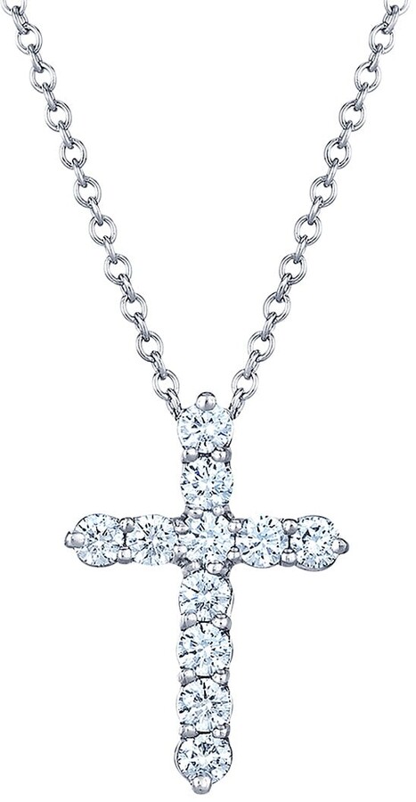 White Gold Diamond Cross Necklace | Shop the world's largest 