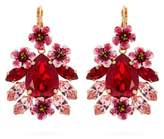 Thumbnail for your product : Dolce & Gabbana Floral Crystal Embellished Drop Earrings - Womens - Red