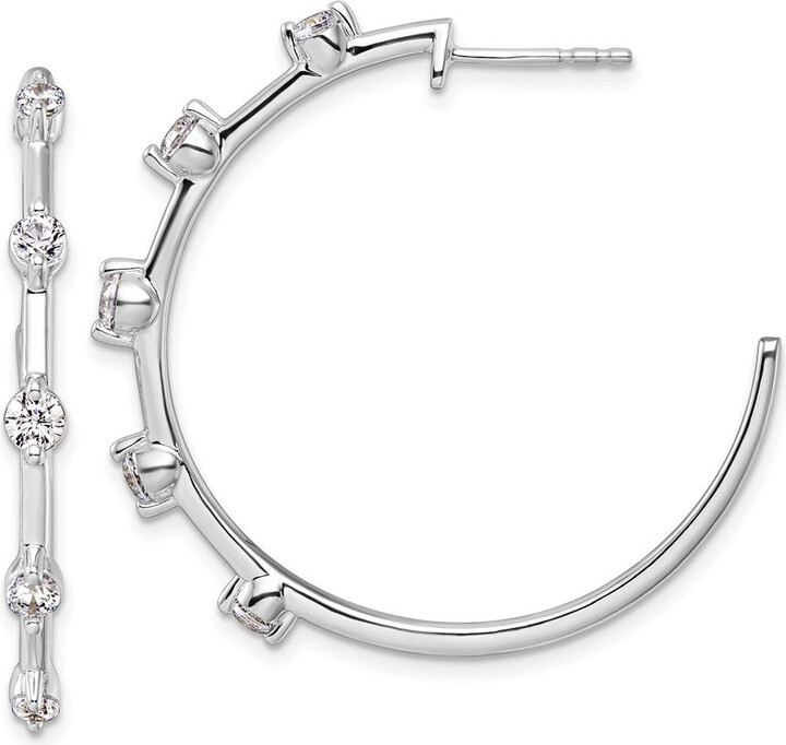 Diamond2Deal 14K White Gold 0.80 ct Lab Grown Diamond Hoop Earrings VS Clarity G-H Color
