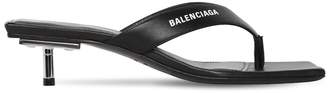Balenciaga 40mm Leather Sandals W/ Metal Heel