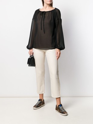 Semi-Couture Oversized Long-Sleeve Blouse