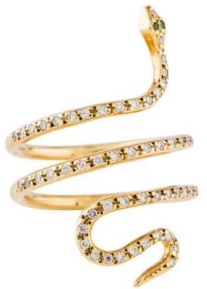 Ileana Makri 18K Python Diamond & Tsavorite Ring