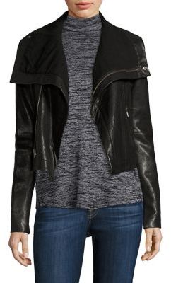 Veda Max Classic Leather Moto Jacket