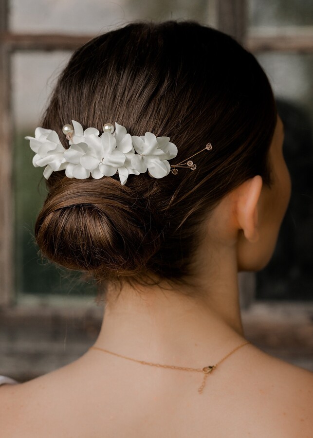 Etsy Viscose Flower Bridal Hair Comb Pearls & Crystals
