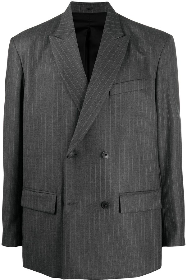 Valentino Pinstripe Double-Breasted Blazer - ShopStyle