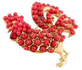 Dolce & Gabbana Resin & Crystal Rooster Brooch