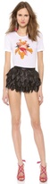 Thumbnail for your product : DSquared 1090 DSQUARED2 Leather Ruffle Mini Shorts