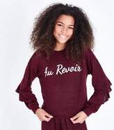 Thumbnail for your product : New Look Teens Burgundy Au Revoir Sweatshirt