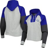 Thumbnail for your product : Antigua Women's Heathered Gray, Royal Indianapolis Colts Jackpot Raglan Half-Zip Pullover Hoodie