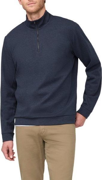 DUER Men's Performance Flannel 1/4 Zip Pullover XLarge Heather Navy