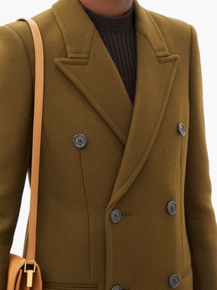 Saint Laurent Double-breasted Wool-blend Coat - Khaki