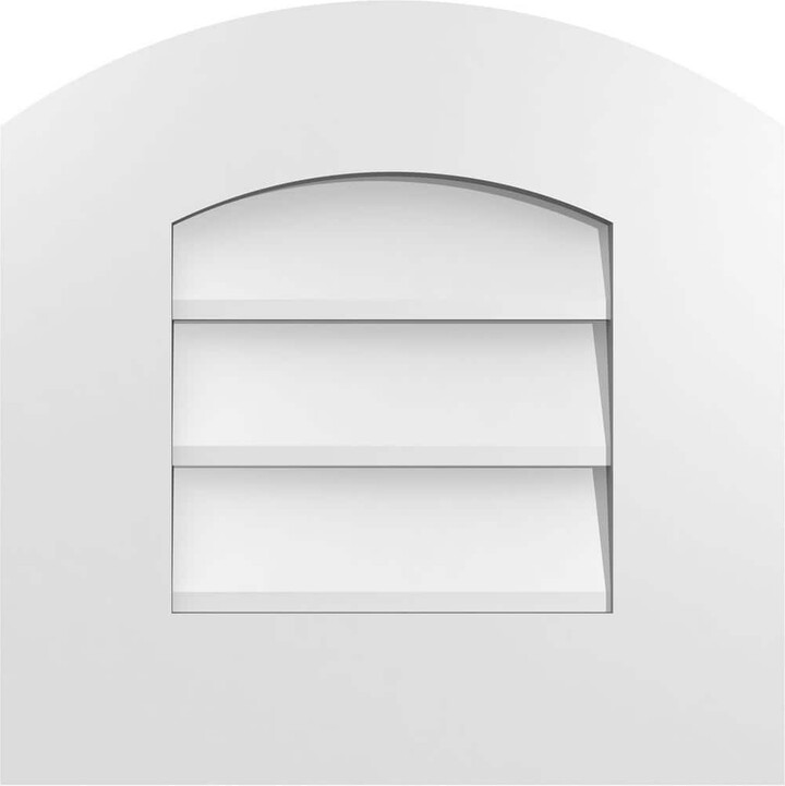 16 in. x 16 in. Arch Top Surface Mount PVC Gable Vent: Functional with Standard Frame