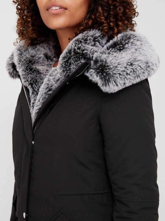 grey fur lined parka