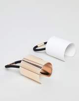 Thumbnail for your product : ASOS DESIGN pack of 2 sleek hair cuffs in rose gold and white