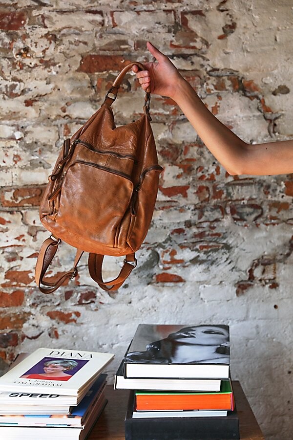 slouchy leather backpack