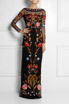 Thumbnail for your product : Temperley London Toledo floral-embroidered tulle gown