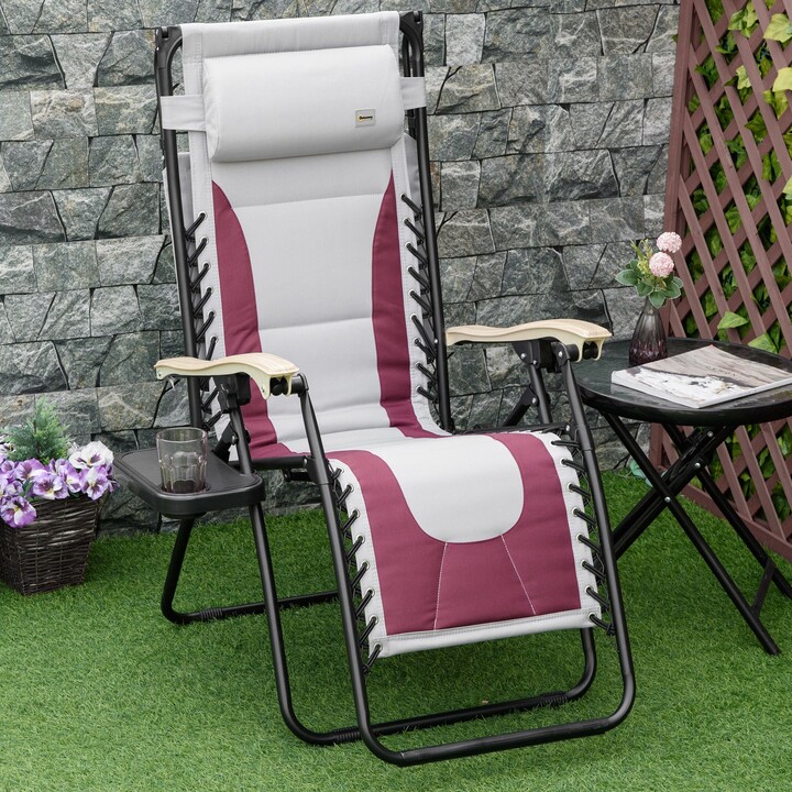 Outsunny Zero Gravity Lounger Chair, Folding Reclining Patio Chair