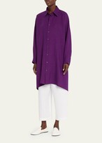 Thumbnail for your product : eskandar Wide A-Line Shirt with Collar (Very Long)