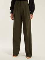 Thumbnail for your product : Etro Jade Wide Leg Wool Blend Trousers - Womens - Green