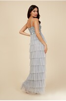 Thumbnail for your product : Little Mistress Blue Tiered Maxi Embellished Dress