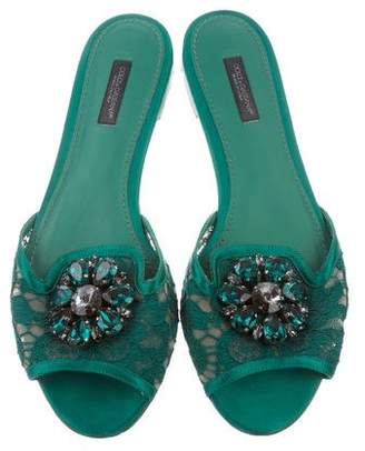 Dolce & Gabbana Jewel-Embellished Slide Sandals